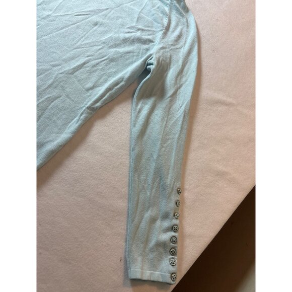 J.McLaughlin Womens Light Blue Long Sleeve Sweater Medium Cotton Blend - Picture 2 of 12